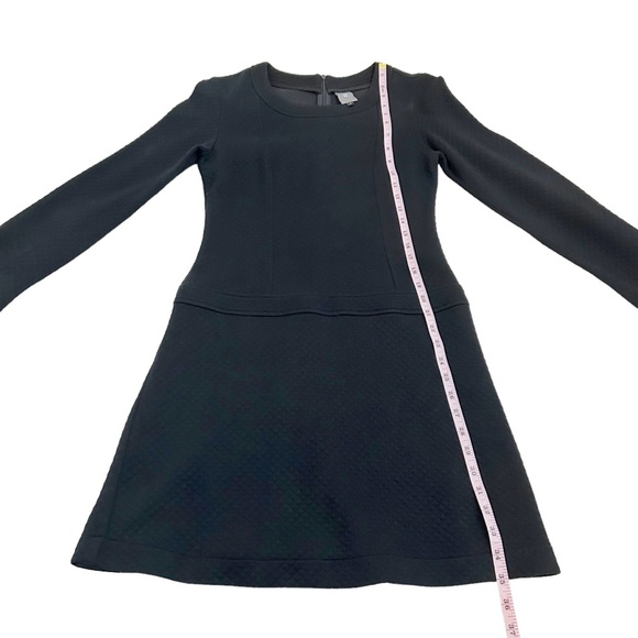 Anne Willi Paris Black Quilted Drop Waist Long Sleeve Dress, Size 1=6 - Picture 5 of 14